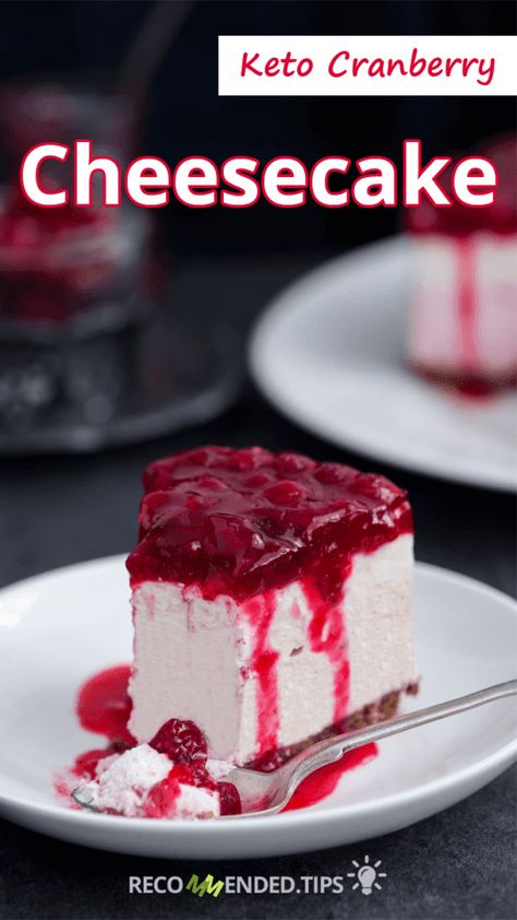 Keto Cranberry Cheesecake is the perfect sweet treat this holiday season! Delicious cheesecake topped off with my homemade cranberry sauce! Keto Cranberry Cheesecake - You must try this recipe. Nantucket Cranberry Pie, Keto Cranberry, Season Recipes, Cranberry Cheesecake, Healthy Low Carb Snacks, Cranberry Pie, Healthy Low Carb Dinners, Homemade Cranberry Sauce, Holiday Desserts Table