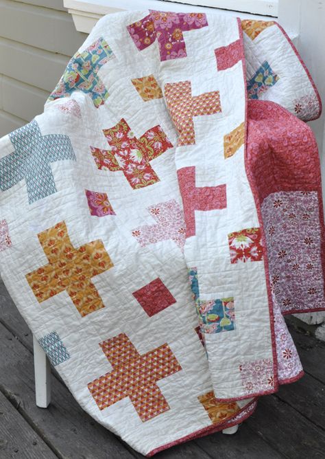 Easy Quilt Tutorials, Plus Quilt, Heart Quilt Pattern, Cross Quilt, Q And A, Fat Quarter Quilt, Easy Quilt, Scrap Quilt Patterns, Quilt Tutorial