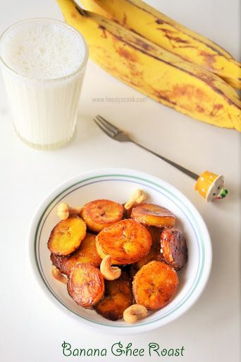 Banana Ghee Roast Recipe | Caramelised Banana Ghee Roast | Ghee Roasted Banana | Happy's Cook Caramelised Banana Recipe, Caramelised Banana, Ghee Roast, Roasted Banana, Snacks Appetizers, Caramelized Bananas, Healthy Weight Gain, Roast Recipe, Raw Sugar