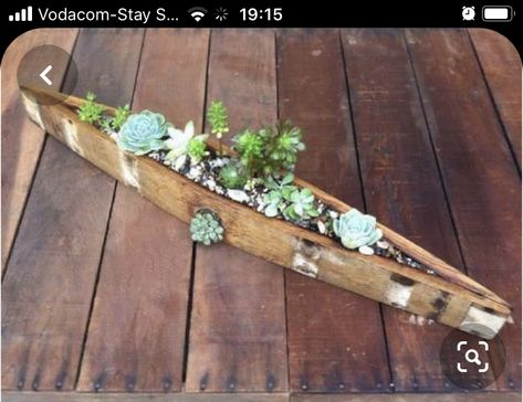 Canoe Planter, Wooden Furniture Diy, Wine Barrel Garden, Barrel Crafts, Wine Barrel Art, Wine Barrel Ring, Wine Barrel Decor, Wine Barrel Crafts, Barrels Diy