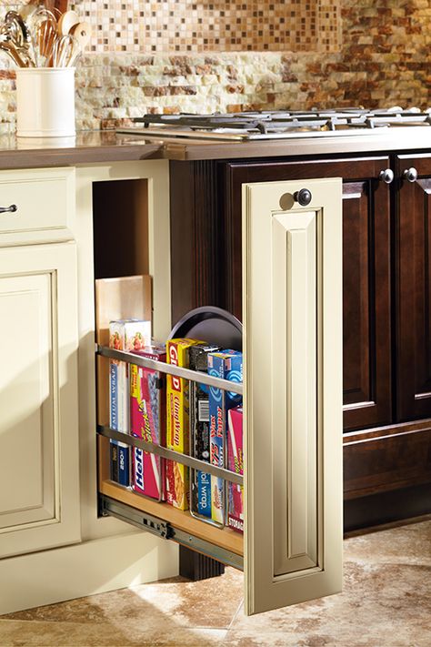 Woodmark Cabinets, Narrow Cabinet Kitchen, American Woodmark Cabinets, Kitchen Cabinets Storage Organizers, Pull Out Kitchen Cabinet, Kitchen Faucet Repair, Narrow Storage Cabinet, Narrow Cabinet, Narrow Kitchen