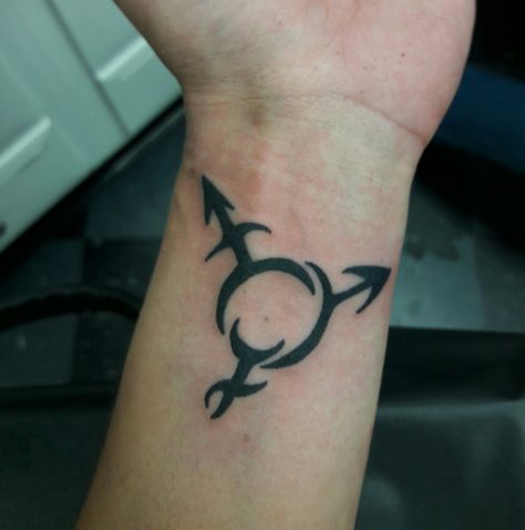 Transgender Tattoo Ideas, Transgender Tattoo, Ftm Tattoo, Trans Tattoo, Trans Symbol, Free Spirit Tattoo, Cool Simple Tattoos, Transgender Symbol, Pride Tattoo