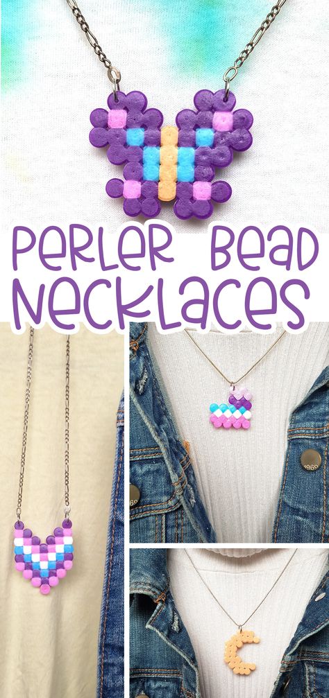 Perler Bead Necklace Perler Beads Necklace, Perler Bead Necklace, Jewelry Template, Coordinates Jewelry, Diy Beading, Hama Bead, Diy Perler Beads, Perler Bead Art, Fuse Beads