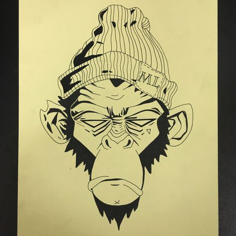 Gorilla Drawing Sketches, Monkey Face Drawing, Monkey Drawing Sketch, Chimp Drawing, Chimp Tattoo, Chimpanzee Tattoo, Monkey Tattoo Design, Ape Drawing, Monkey Tattoo Ideas