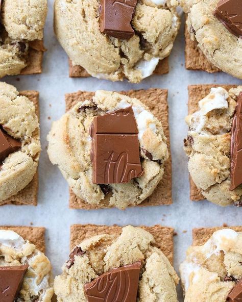 Jane on Instagram: “If fall was a cookie it would be these. 😍 📷: @femalefoodie” Campfire Cookies, Female Foodie, Chocolate Cinnamon, Soft Cookie, Cookie Scoop, Cookies Ingredients, S Mores, Dark Chocolate Chips, Sweets Treats