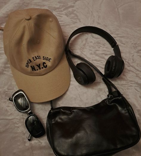 #hat #bag #purse #headphones #glasses #sunglasses #shades #aesthetician #aesthetic #pinterest #pretty #views How Pinterest Views Me Bag, Aesthetician Aesthetic, Pinterest Pretty, Purse Aesthetic, Sunglasses Aesthetic, Harry Osborn, Me Bag, Pretty Views, Me Aesthetic