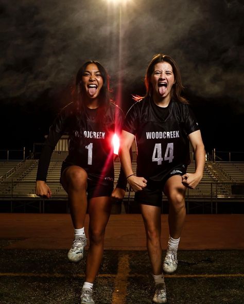 • deadly duo • #woodcreek #woodcreekflagfootball #woodcreekhighschool #woodcreekphotographer #karahoffmanmedia #teamphotos #sporttraits #canon Duo Soccer Poses For Pictures, Soccer Media Day Poses Duo, Duo Media Day Poses, Duo Basketball Media Day Poses, Media Day Poses, Soccer Photo, Soccer Poses, Football Photography, Media Day