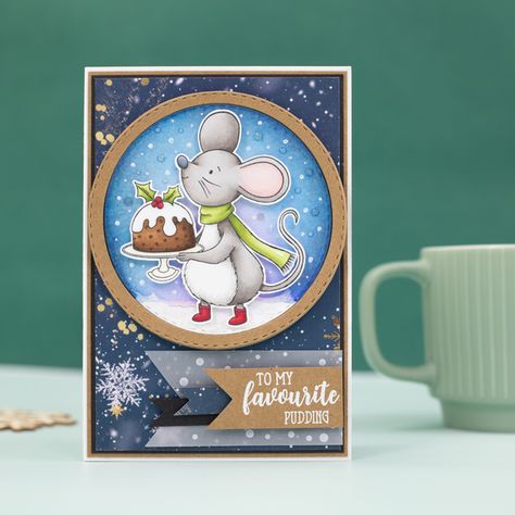 Cute Christmas Characters, Cute Christmas Cards, Crafters Companion Cards, Art Pens And Markers, Custom Gift Wrapping, Christmas Card Crafts, Christmas Messages, Christmas Mouse, Crafters Companion