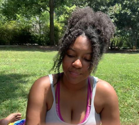 Carefree black girl in nature / natural hair Girl In Nature, High Puff, In Nature, Natural Hair, Natural Hair Styles, Hair, Black, Nature