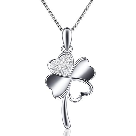 PRICES MAY VARY. Clover petals represent hope, faith, love and luck. This sterling silver necklace is perfect for any Irish Celtic or St. Patrick's day wear. It can bring good luck to the wearer. Our four leaf clover necklace for women are made of high quality sterling silver which is nickel-free, lead-free, cadmium-free and hypoallergenic.Suitable for all skin types and can be worn for a long time.When you don't need to wear it, store it dry in a jewelry box. Four leaf clover necklace length is Good Luck Clover, Silver Shamrock, Clover Jewelry, Four Leaf Clover Necklace, Pewter Pendant, Irish Celtic, Luck Charm, Pendant For Women, Clover Necklace