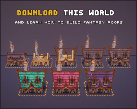 Download this free roof guide | Patreon Minecraft Fantasy Roof, Fantasy Minecraft, Minecraft Bedroom, Cute Minecraft Houses, Minecraft Inspo, Minecraft Builds, Minecraft Ideas, Minecraft Houses, Minecraft