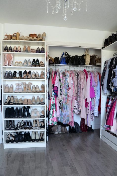 Current IKEA PAX Wardrobe Walk-In Closet Turning Room Into Walk In Closet, Room Into Walk In Closet, Walk In Closet Diy, Bedroom Turned Closet, Spare Bedroom Closets, Vintage Dressing Rooms, Wardrobe Mirror, Small Closet Organization Bedroom, Small Dressing Rooms