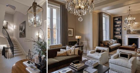 Overlooking London's Regent's Park, Cornwall Terrace encompasses a massive 9,000 square feet, w... Louise Bradley, London Residence, British Interior, London Townhouse, London Interior, Regents Park, Traditional Interior Design, A Living Room, Drawing Room