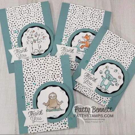 Patty Bennett, Zoo Crew, Cute Thank You Cards, Zoo Babies, Stampin Up Project, Designer Paper, Fancy Fold Cards, Stamping Up Cards, Animal Cards