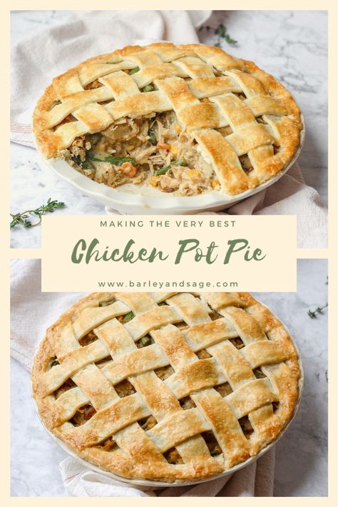 Chicken Pot Pie Recipe From Scratch, Chicken Pot Pie From Scratch, Chicken Pot Pie Crust, Buttery Flaky Pie Crust, Homemade Sandwich Bread, Best Chicken Pot Pie, Pie From Scratch, Pie Crust Designs, Favorite Pie Recipes