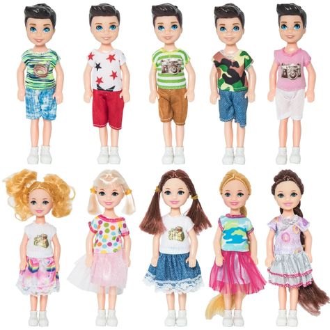 Grown Outfits, Chelsea Doll, Barbie Doll Set, Color Wave, Barbie Party, Boy Doll, Girl Doll Clothes, Dollhouse Dolls, Doll Head