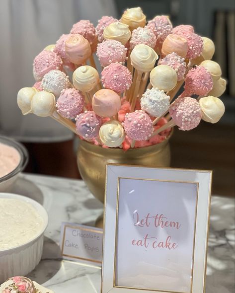 Cake Pops For Bridal Shower Favors, Mini Sweet 16 Party, Boho Bridal Shower Cake Pops, Bridal Shower Cake Balls, Bachelorette Party Sweets, Easy Bridal Shower Desserts, Bridal Shower Cake Pops Ideas, Bridal Shower Cupcake Ideas Classy, Bridal Shower Treats Desserts