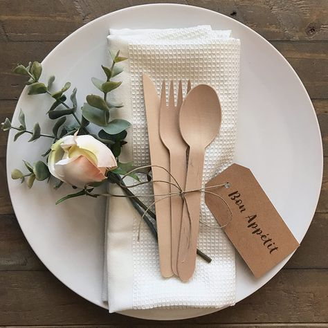 Small Wooden Spoons, Reusable Utensils, Wooden Cutlery, Plastic Utensils, Dinner Decoration, Plate Decor, Wooden Utensils, Wedding Table Settings, October Wedding