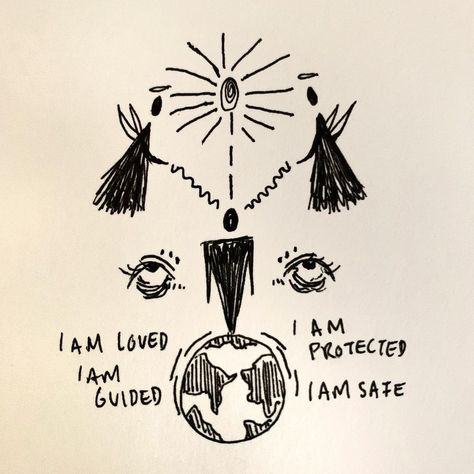 Ravi Lima on Instagram: “made this little reassuring doodle. you are so loved!” (simple tattoo modern line art line design spirit guides angel numbers earth frequencies frequency eyes ancestors energy) Angel Number Drawing, Spirit Guides Tattoo, All In Divine Timing Tattoo, Divine Timing Tattoo Ideas, Spirit Guides Aesthetic, My Ancestors Wildest Dream Tattoo, Ancestors Tattoo, Spirit Guide Tattoo, Spirituality Doodles