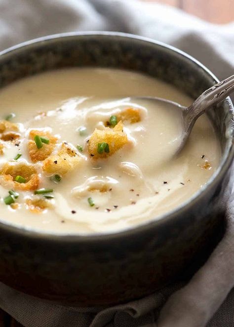 Leek and Potato Soup | RecipeTin Eats Potato Leek Soup Recipe, Leeks Soup Recipes, Leek And Potato Soup, Leek And Potato, Vegetarian Soups, French Potatoes, French Soup, Julia Child Recipes, Creamed Leeks