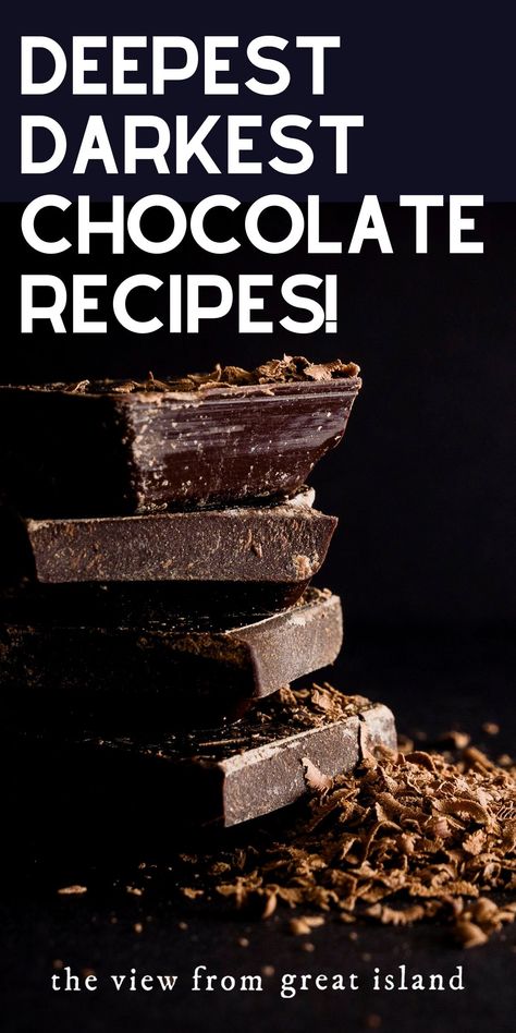 Chocolate Cake Ganache, Decadent Brownies, Best Dark Chocolate, Cake Ganache, Chocolate Pumpkin Bread, Dark Chocolate Desserts, Dark Chocolate Recipes, The View From Great Island, Easy Chocolate Desserts