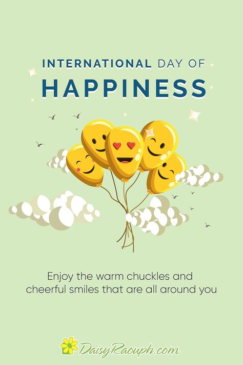 Happiness is all around you, so bask yourself in the warm laughter and cheery smiles. Happy World Happiness Day! 😊 #worldhappinessday #spreadyhappiness #happiness #celebration #happy #smiles #daisyraouph World Happiness Day Poster, International Happiness Day, World Happiness Day, Happiness Day, Laughter Day, Day Of Happiness, Happy Emoji, World Smile Day, Father And Daughter Love