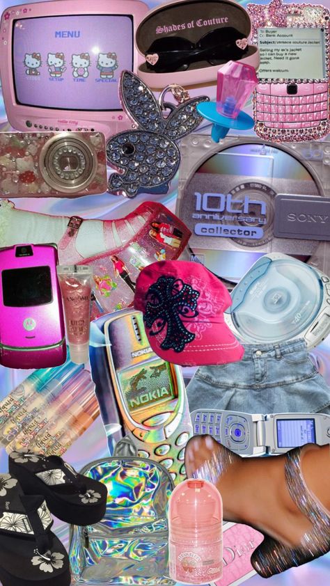 2000s Aethstetic, Y2k Gifts Ideas, 2000s Aesthetic Nostalgia, 2000s Aesthetic Icons, Early 2000s Background, 2000s Background Aesthetic, 00s Vibes Aesthetic, Early 200s Aesthetic, 2000s Party Aesthetic