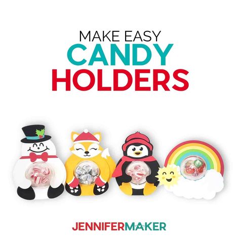 Candy Holders with Cricut: Refillable with Opening Mechanism! Jennifer Maker, Japanese Paper Lanterns, Trending Crafts, Rainbow Candy, Layered Vinyl, Vinyl Rolls, Candy Holder, Crafts Workshop, Cute Candy