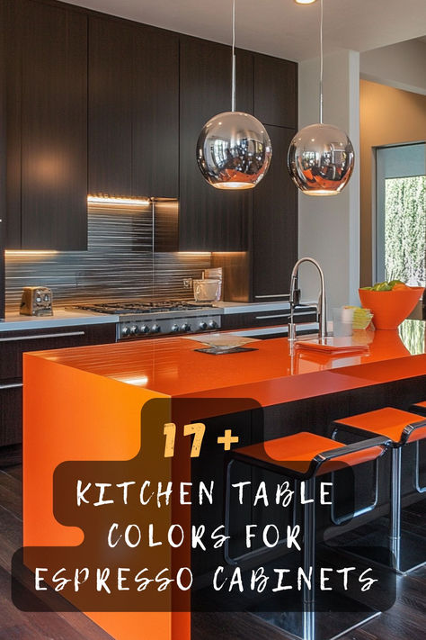 🎨 Discover 17 colors that pair perfectly with espresso cabinets. Curious about which kitchen table hues complement dark cabinetry? Click to find outstanding color matches and design tips! 🍴 #KitchenDesign #EspressoCabinets #TableColors #HomeDecor #InteriorStyling #ColorMatching #DesignTips Kitchen Table Colors, Colored Cabinets, Espresso Cabinets, Perfect Kitchen, Design Hack, Cabinet Colors, Kitchen Colors, Design Tips, Color Matching