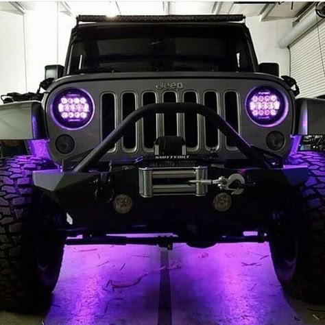 Jeep wrangler with purple eyes.: Auto Jeep, Purple Jeep, Badass Jeep, Car Wheels Diy, Jeep Mods, Wrangler Jeep, Dream Cars Jeep, Custom Jeep, Cool Jeeps