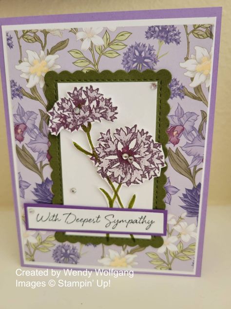 Stampin Up Wonderful World, Stampin Up Sympathy Cards, Sympathy Cards Handmade, Sympathy Card, Flower Stamp, Stamping Up Cards, Pretty Cards, Wonderful World, Card Envelopes