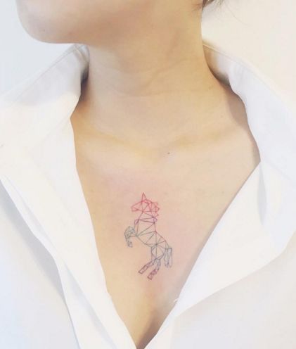 #unicorn #tattoo Simple Unicorn Tattoo, Sherlock Tattoo, Tattoo Unicorn, Geometric Animal Tattoo, Unicorn Tattoo, Meaningful Wrist Tattoos, Simple Arm Tattoos, Tattoo Minimal, Virgo Tattoo