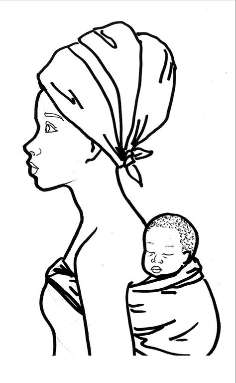 African Drawings Easy, African Woman Drawing, Africa Drawing, African Drawings, African Art Projects, Africa Art Design, African Women Art, Abstract Coloring Pages, Afrique Art