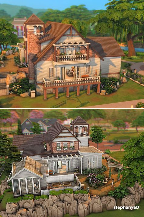 Sims 4 Family House, Sims Family, Sims Memes, Lotes The Sims 4, Die Sims 4, Sims 4 Family, Cosy House, Sims 4 House Plans, Sims 4 House Building