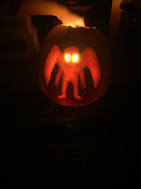 Mothman Pumpkin Carving, Hades Pumpkin Carving, Halloween Pumpkins Carvings Designs, Pumpkin Cravings, Amazing Pumpkin Carving, Pumpkin Carving Designs, Pumpkin Jack, Halloween Pumpkins Carvings, A Pumpkin