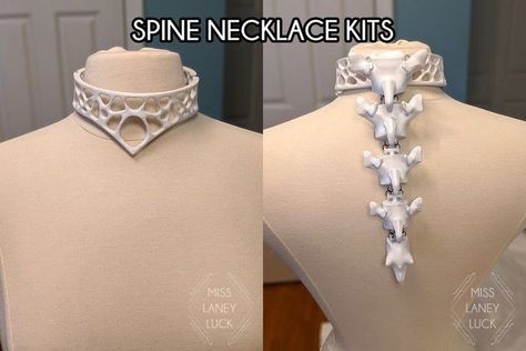 Spine Clothing, Bones Accessories, Spine Necklace, Neck Accessories Jewelry, Skeleton Accessories, Drawing Outfits, 3d Tiskárna, Viking Cosplay, Halloween Unique