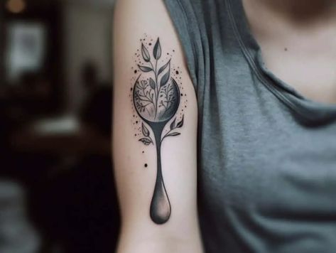 Wooden Spoon Tattoo, Spoon And Fork Tattoo, Small Spoon Tattoo, Silver Spoon Tattoo, Tiny Spoon Tattoo, Small Spoon Tattoo Ideas, Teaspoon Tattoo, Autoimmune Tattoo, Teaspoon Tablespoon Tattoo