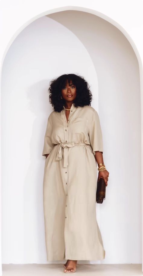 Plus Size Business Dress, Linen Outfits Black Women, Shades Of Nude Outfit Ideas, Modest Brunch Outfit, Linen Outfits For Women Classy, Neutral Dress Outfit, Linen Clothes For Women Classy, Neutral Attire, Fashion For Tall Women