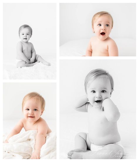 One Year Old Picture Ideas Studio, 1 Year Studio Photoshoot, One Year Old Studio Session, Studio One Year Pictures, Studio First Birthday Photo Shoot, 1st Birthday Photoshoot Studio, Studio Baby Photography, 6 Month Baby Picture Ideas, One Year Pictures