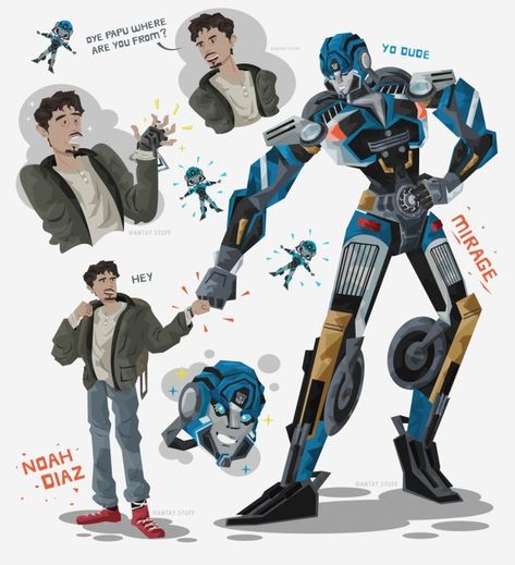 Transformers Hound X Mirage, Transformers Mirage Fanart, Mirage And Noah, Noah Diaz Transformers, Mirage X Noah, Mirage Fanart, Cartoons Characters, Transformers Art Design, Transformers Memes