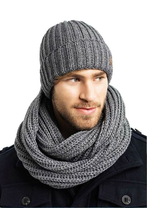 Men's Knitted Hats, Mens Scarf Fashion, Crochet Mens Scarf, Mens Knitted Scarf, Pola Topi, Crochet Baby Costumes, Crochet Men, Knit Hat For Men, Knitting Patterns Free Hats