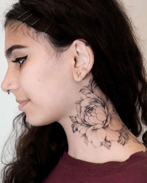 40 Awesome Neck Tattoo Ideas for Men & Women in 2023 Neck Tattoo Women, Rose Neck Tattoo, Flower Neck Tattoo, Neck Tattoo Ideas, Side Neck Tattoo, Throat Tattoo, Neck Tattoos Women, Neck Tattoos