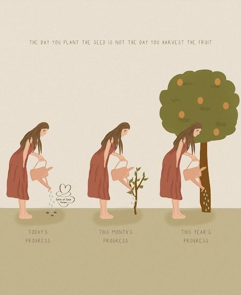 Monday Mindfulness 🍊🌿 "The day you plant the seed is not the day you harvest the fruit." Image by: @latteoflovedesigns #ClementineandHoneyHair #mondaymindfulness #imagestudios #nexton Seeds Illustration, Fruits Images, Language Study, Fruit Plants, Fantasy Art Landscapes, Plant Illustration, The Fruit, Self Motivation, Planting Seeds