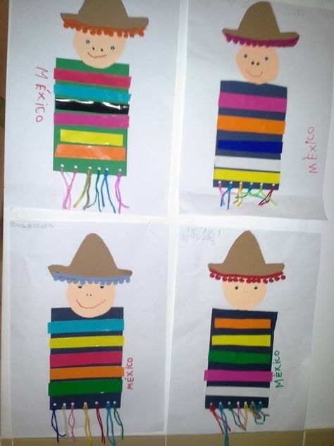 Mexico Theme Preschool Activities, Preschool Mexico Crafts, Mexico Crafts For Toddlers, Mexico School Project, Mexico Crafts For Preschool, Hispanic Heritage Month Crafts Preschool, Mexico For Kids, Hispanic Heritage Month Crafts, Mexico Crafts