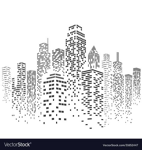 Drawing City, City Outline, Cityscape Silhouette, Cityscape Drawing, Pola Bordir, City Drawing, Painting Templates, Stencil Crafts, Architecture Sketch