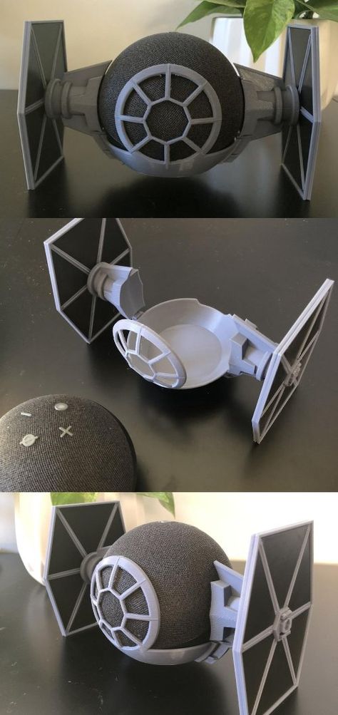 3D Printed Tie Fighter Echo Dot Holder 3d Print Alexa Holder, 3d Printer Table Ideas, Diy Alexa Holder, 3d Printed Google Home Holder, 3d Printing Ideas For Beginners, 3d Prints For Home, 3d Printed Echo Dot Holder, 3d Print Resin Ideas, 3d Print Useful Things