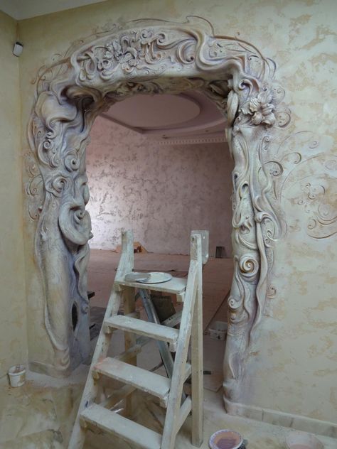 Drywall Art, Plaster Wall Art, Deco Originale, Natural Building, Plaster Art, Earthship, Plaster Walls, Barbie Furniture, A Mirror