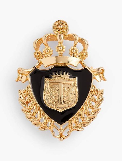 Regal Crest Brooch Gold Chains For Men, Classic Style Women, Gold Chain Jewelry, Royal Jewelry, Jewelry Design Necklace, I Love Jewelry, Fantasy Jewelry, Tiaras And Crowns, 로고 디자인