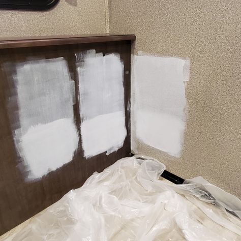 REALITY CHECK: HOW TO PAINT RV WALLS - CREATIVITY RV How To Paint An Rv Interior, Paint Rv Walls Rv Interior, Painting Inside Camper Walls, Camper Repaint Interior, Painting Inside Rv Walls, Best White Paint For Rv Walls, Painted Rv Walls, Painting An Rv Interiors, Paint Camper Walls