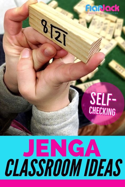 Jenga self-checking learning ideas that take little time to prep! #jenga #mathcenters #mathideas #4thgrade #3rdgrade Top Teacher, Jenga Blocks, Math Stem, Math Interactive Notebook, Math Lesson Plans, Math Workshop, Teacher Tips, Simple Math, Learning Ideas